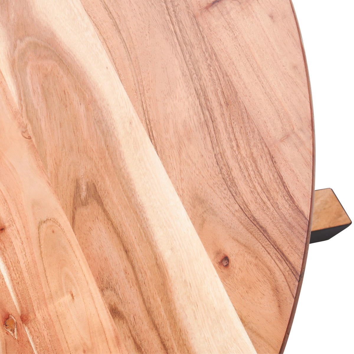 ESSTISCH in Holz, Metall  - Schwarz/Akaziefarben, Natur, Holz/Metall (100/76/100cm) - Livetastic