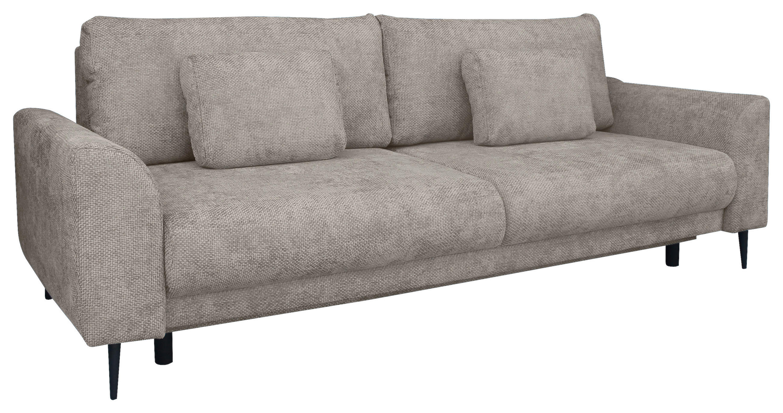 SCHLAFSOFA Chenille Greige  - Greige/Schwarz, KONVENTIONELL, Textil/Metall (235/90/104cm) - Carryhome