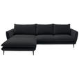 ECKSOFA  in Webstoff Schwarz  196/304 cm  - Schwarz, KONVENTIONELL, Textil/Metall (196/304cm) - Hom`in
