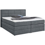 BOXSPRINGBETT 180/200 cm  in Blaugrau  - Blaugrau/Schwarz, KONVENTIONELL, Kunststoff/Textil (180/200cm) - Esposa