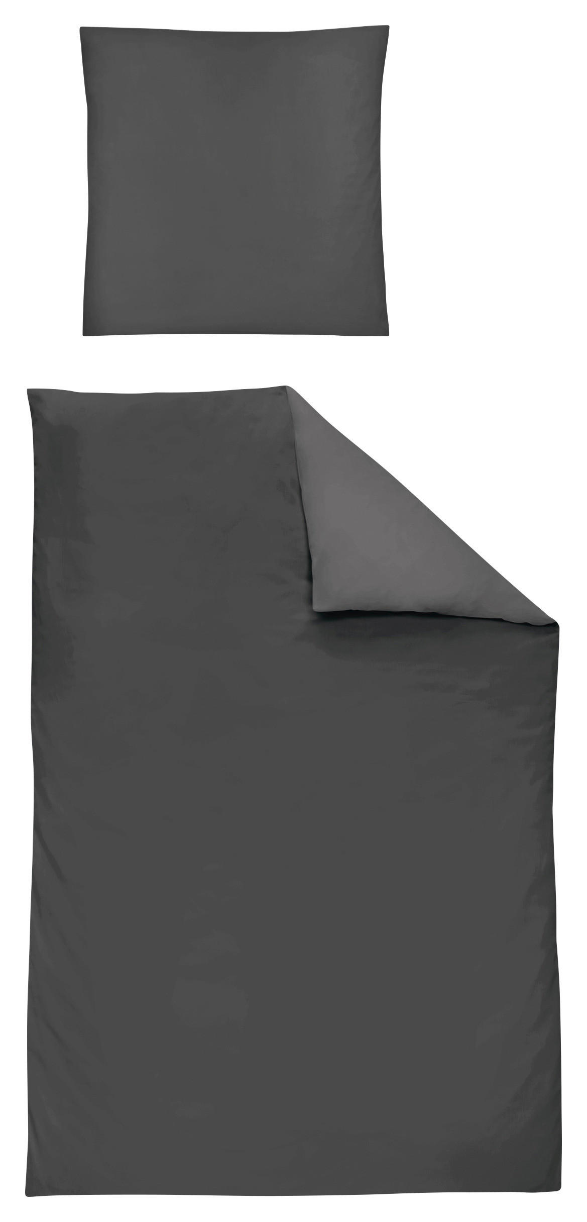 BETTWÄSCHE Makosatin 155/200 cm  - Anthrazit, KONVENTIONELL, Textil (155/200cm) - Irisette