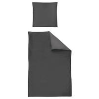 BETTWÄSCHE 2-teilig Makosatin 155/200 cm  - Anthrazit, KONVENTIONELL, Textil (155/200cm) - Irisette