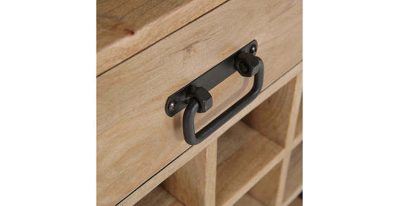 BOOTSREGAL Mangoholz massiv Anthrazit, Naturfarben  - Anthrazit/Schwarz, LIFESTYLE, Holz/Holzwerkstoff (60/182/36cm) - Landscape