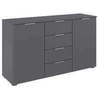 SIDEBOARD 140/81/42 cm  - aluminiumfärg/grå, Modern, trämaterial/plast (140/81/42cm) - Rauch Möbel