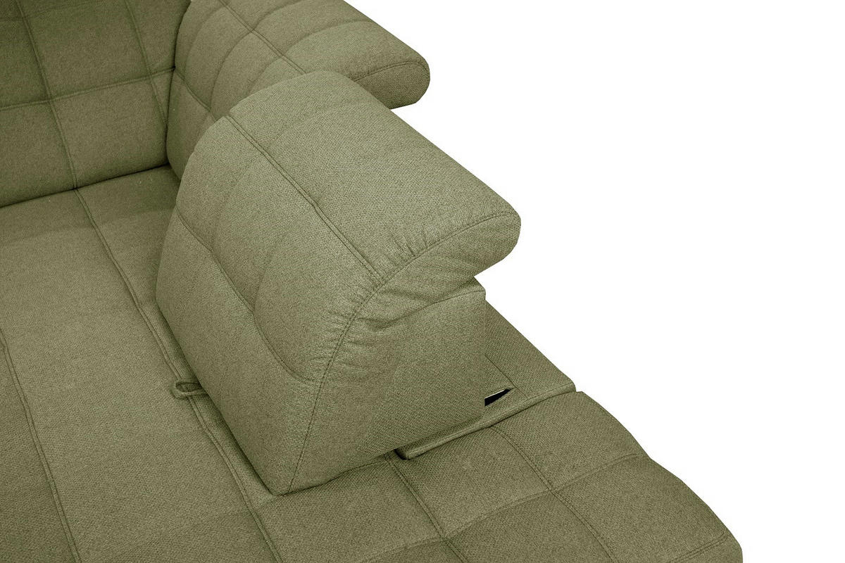 SAROKKANAPÉ textil zöld  - fekete/zöld, Design, textil/fa (297/216cm) - Xora