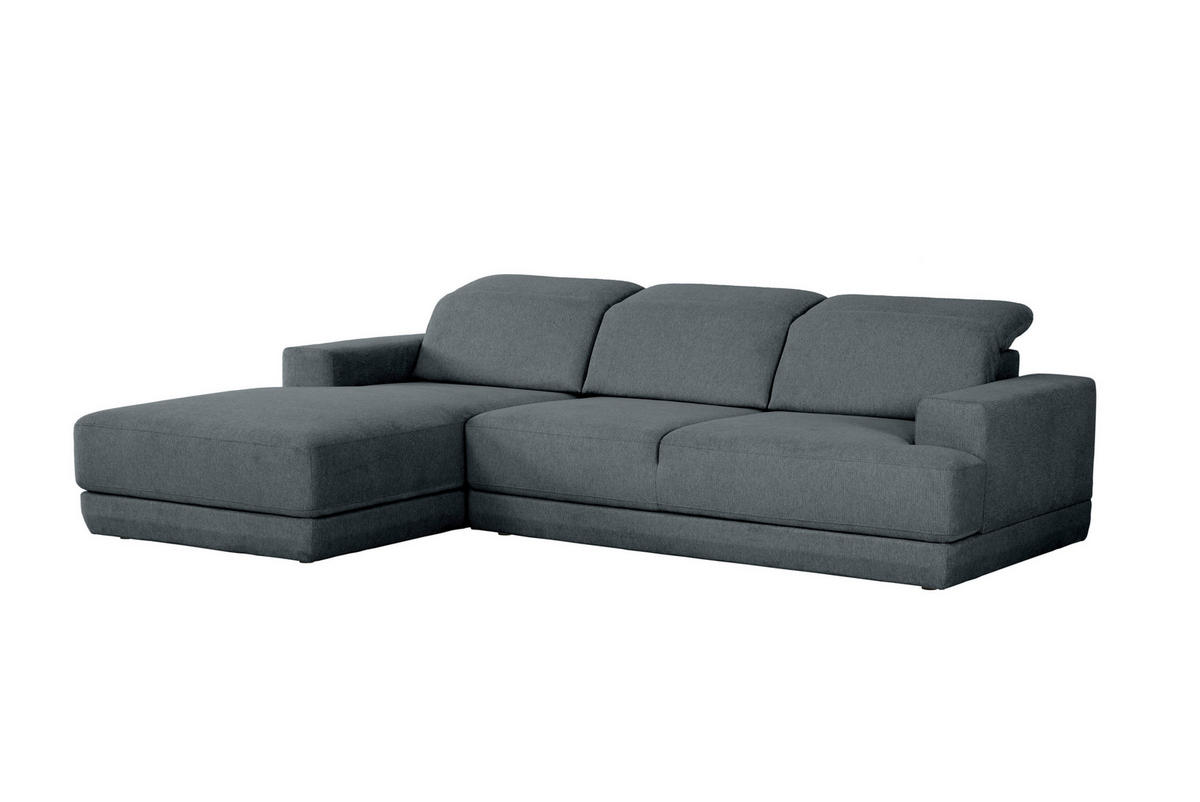 ECKSOFA in Webstoff Dunkelgrau  204/293 cm  - Dunkelgrau/Schwarz, Design, Kunststoff/Textil (204/293cm) - MID.YOU