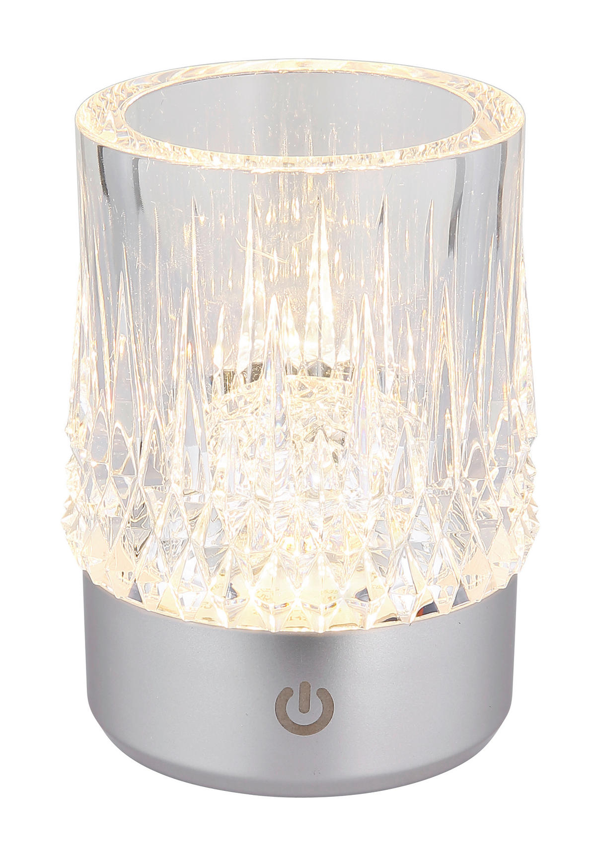 AKKU-TISCHLEUCHTE - Weiss/Transparent, Basics, Kunststoff/Stein (7,8/10,5cm) - Globo