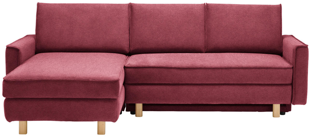 ECKSOFA in Chenille Bordeaux  170/237 cm  - Eichefarben/Bordeaux, KONVENTIONELL, Holz/Textil (170/237cm) - Sedda