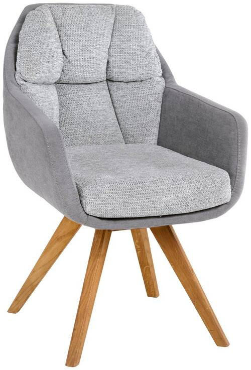ARMLEHNSTUHL  in Flachgewebe  - Wildeiche/Anthrazit, Design, Holz/Textil (65/85/68cm) - Linea Natura
