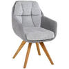 ARMLEHNSTUHL  in Flachgewebe  - Wildeiche/Anthrazit, Design, Holz/Textil (65/85/68cm) - Linea Natura