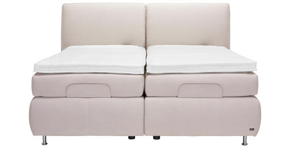 BOXSPRINGBETT 200/200 cm in Beige - Beige/Alufarben, KONVENTIONELL, Textil/Metall (200/200cm) - Dieter Knoll