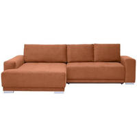 ECKSOFA inkl. Funktionen in Flachgewebe Braun  - Silberfarben/Braun, Design, Holz/Textil (195/293cm) - Cantus