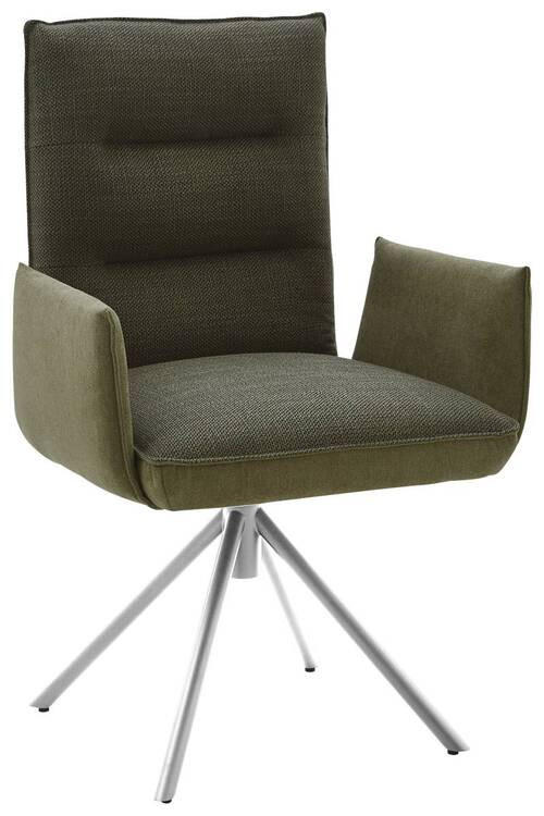 ARMLEHNSTUHL DREHBAR 360°  in Flachgewebe  - Edelstahlfarben/Grün, Design, Textil/Metall (59/93/59cm) - Dieter Knoll