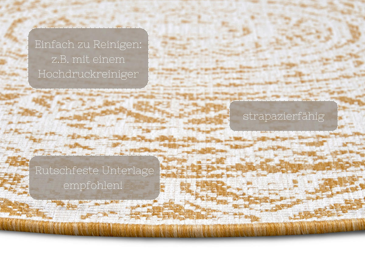 OUTDOORTEPPICH 200 cm Twin Supreme Creme, Honig  - Creme/Honig, Basics, Kunststoff (200cm)