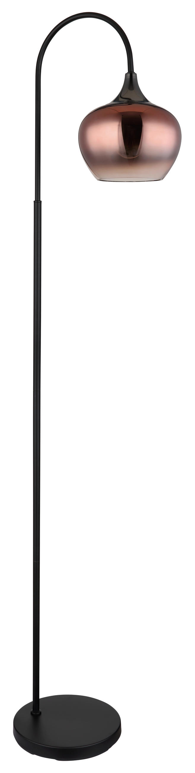 STEHLEUCHTE 39/25/150 cm    - Klar/Schwarzchrom, Basics, Glas/Textil (39/25/150cm) - Globo