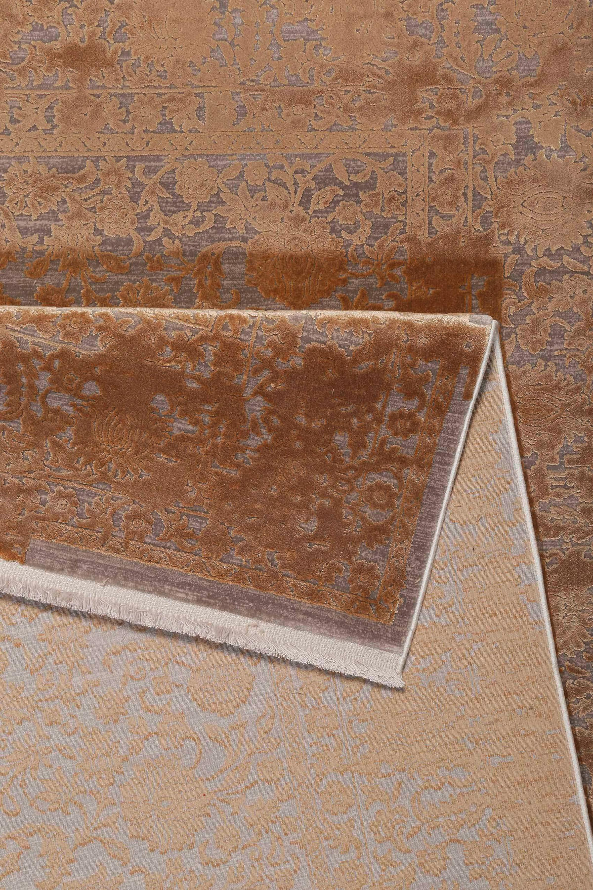 VINTAGE-TEPPICH 133/200 cm Florida Grau, Goldfarben  - Goldfarben/Grau, LIFESTYLE, Textil (133/200cm) - Esprit