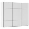 SCHWEBETÜRENSCHRANK 242/223/68 cm 3-türig Weiß  - Alufarben/Weiß, KONVENTIONELL, Holzwerkstoff/Metall (242/223/68cm) - Novel