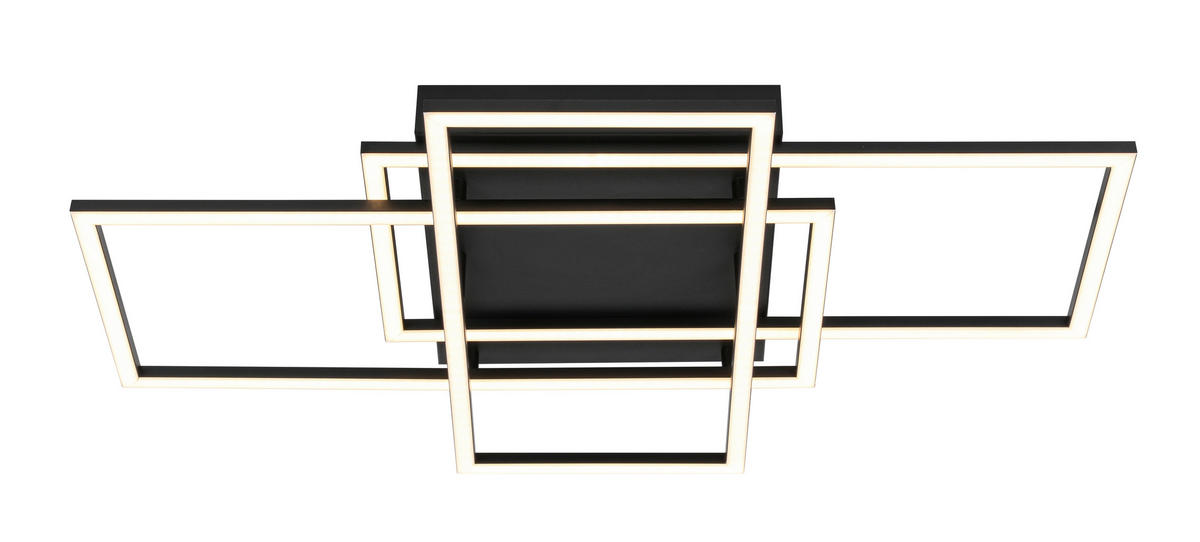 STROPNÍ LED SVÍTIDLO, 58/36/7,5 cm - černá, Design, kov/plast (58/36/7,5cm) - Novel