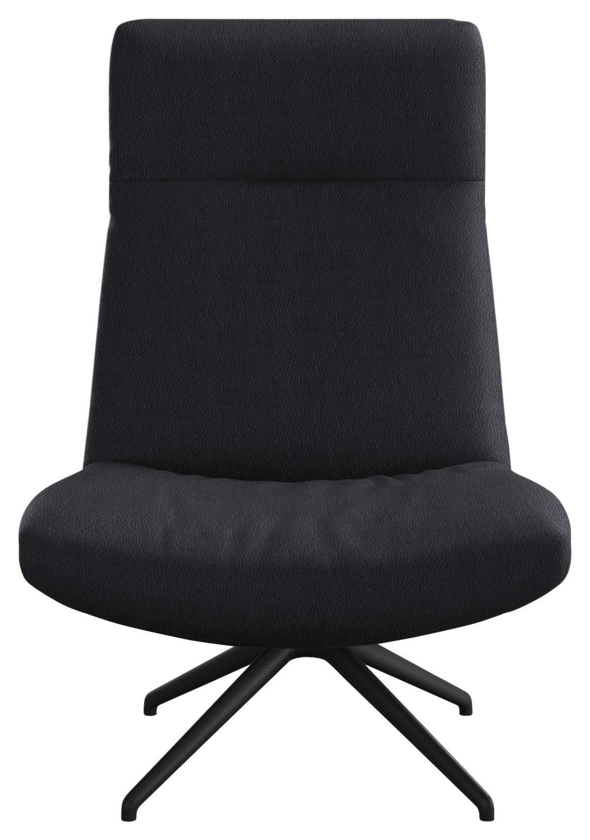 SESSEL in Echtleder Dunkelblau  - Schwarz/Dunkelblau, Modern, Leder/Metall (74/105/92cm) - Johann Jakob