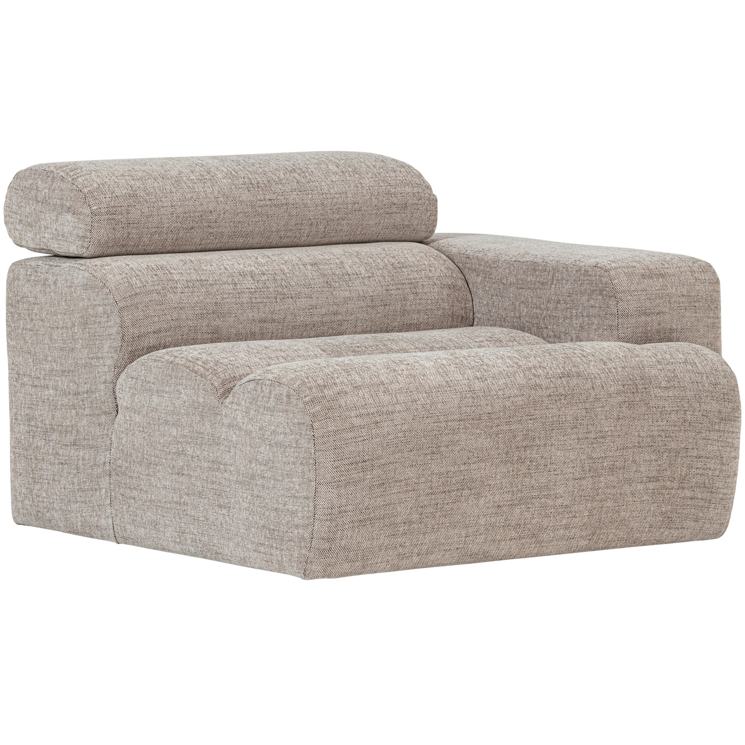 SOFAELEMENT Novi Webstoff Naturfarben  - Schwarz/Naturfarben, Design, Kunststoff/Textil (113/86/109cm) - Livetastic