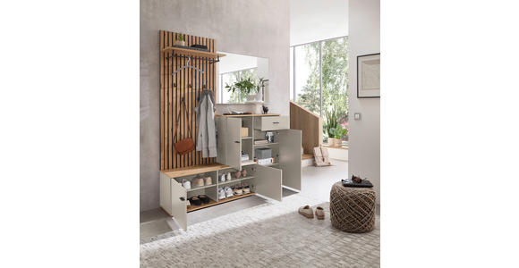 GARDEROBE in 148/199/38 cm - Kaschmir/Eiche Artisan, Design, Glas/Holzwerkstoff (148/199/38cm) - Xora