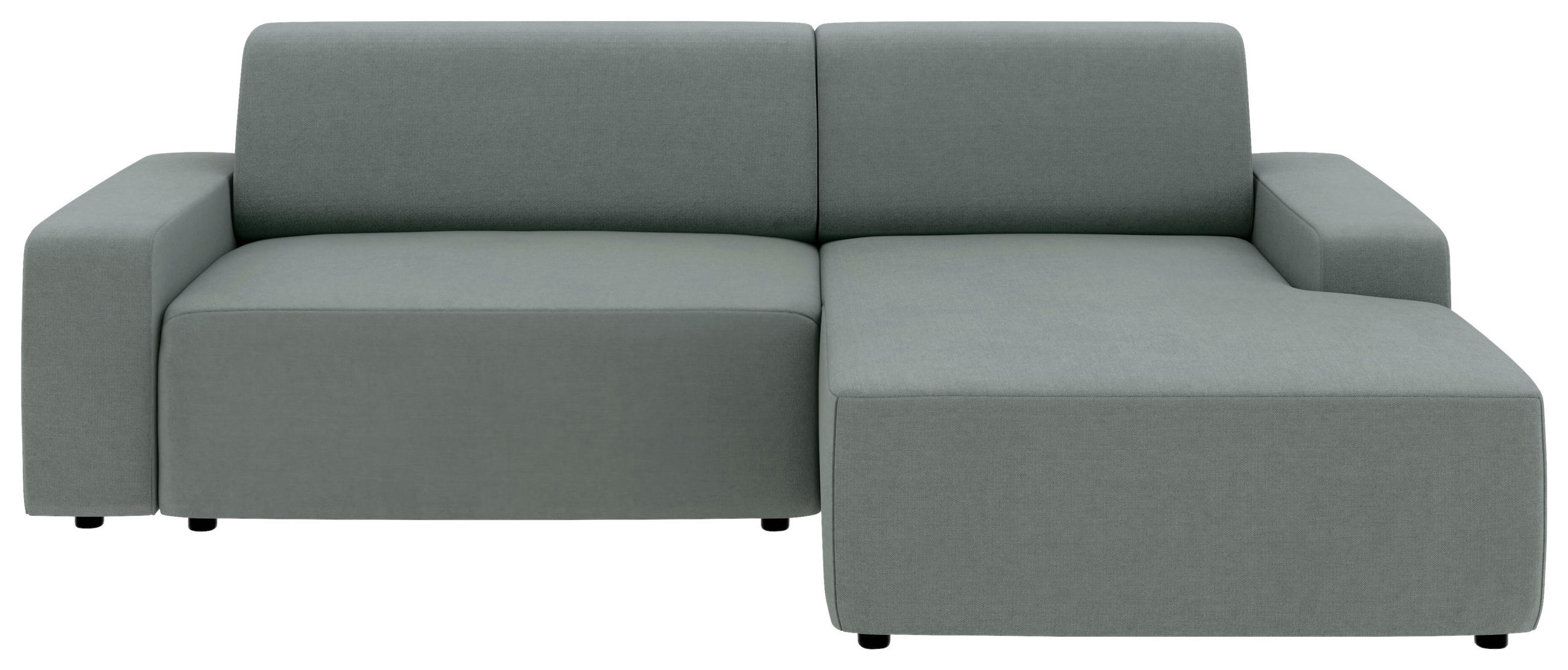 ECKSOFA in Struktur Grau - Schwarz/Grau, Modern, Kunststoff/Textil (246/162cm) - Trendmanufaktur