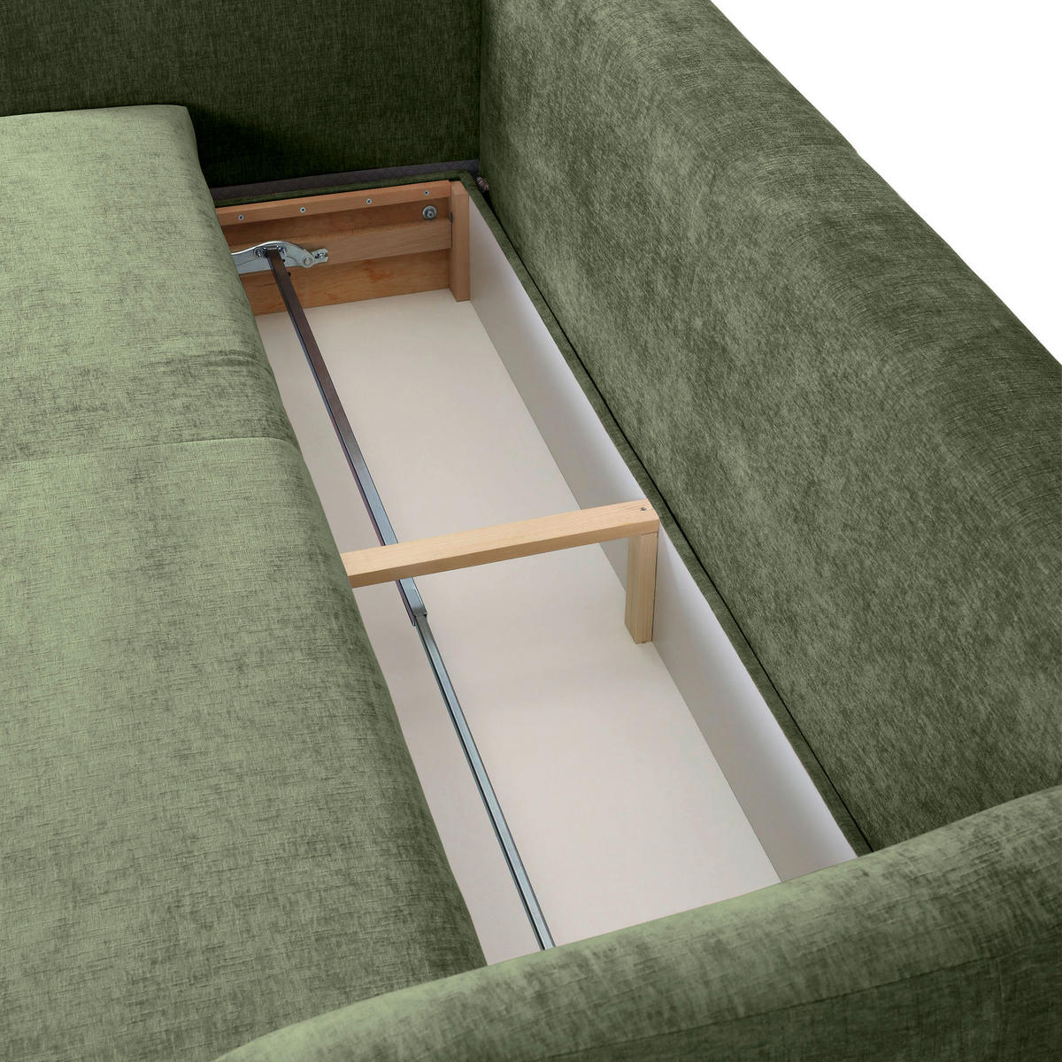 SCHLAFSOFA in Flachgewebe Olivgrün  - Schwarz/Olivgrün, KONVENTIONELL, Kunststoff/Textil (250/74/108cm) - Carryhome