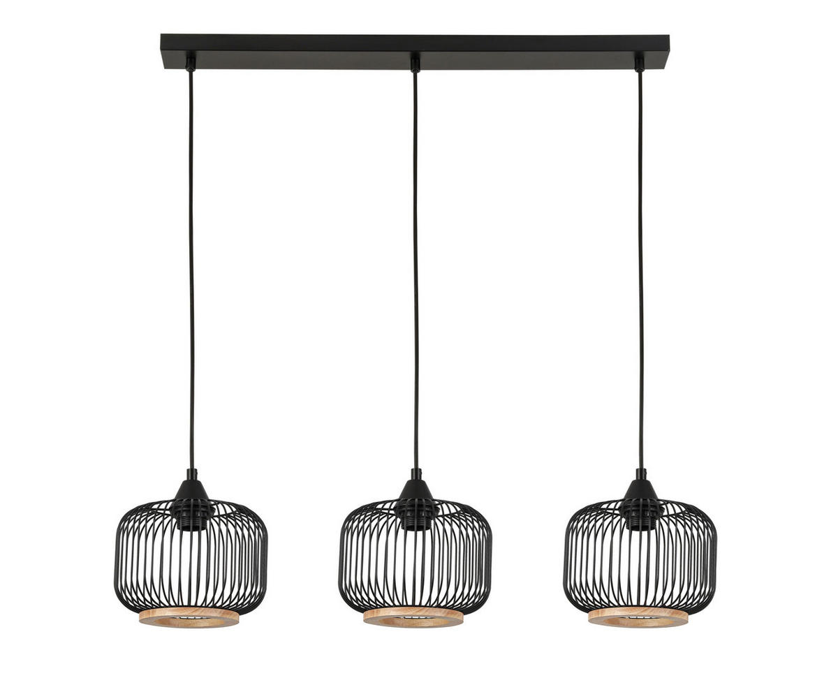 HÄNGELEUCHTE 84/20/122 cm    - Eichefarben/Schwarz, Trend, Holz/Metall (84/20/122cm) - Marama