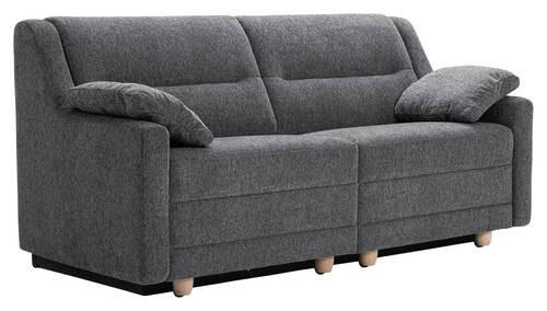 SCHLAFSOFA in Chenille Dunkelgrau  - Dunkelgrau/Buchefarben, KONVENTIONELL, Holz/Textil (184/88/91cm) - Sedda