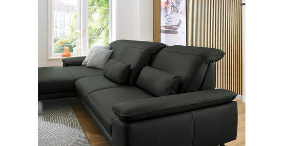 ECKSOFA in Echtleder Dunkelgrün  - Dunkelgrün/Schwarz, Design, Leder/Metall (193/332cm) - Dieter Knoll