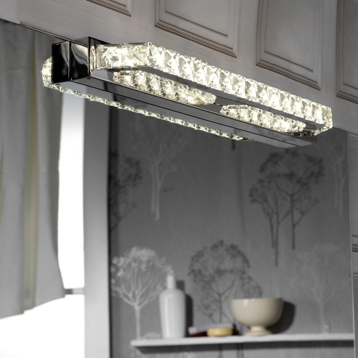 BADEZIMMER-WANDLEUCHTE - Chromfarben, Basics, Metall (100/7/7cm)