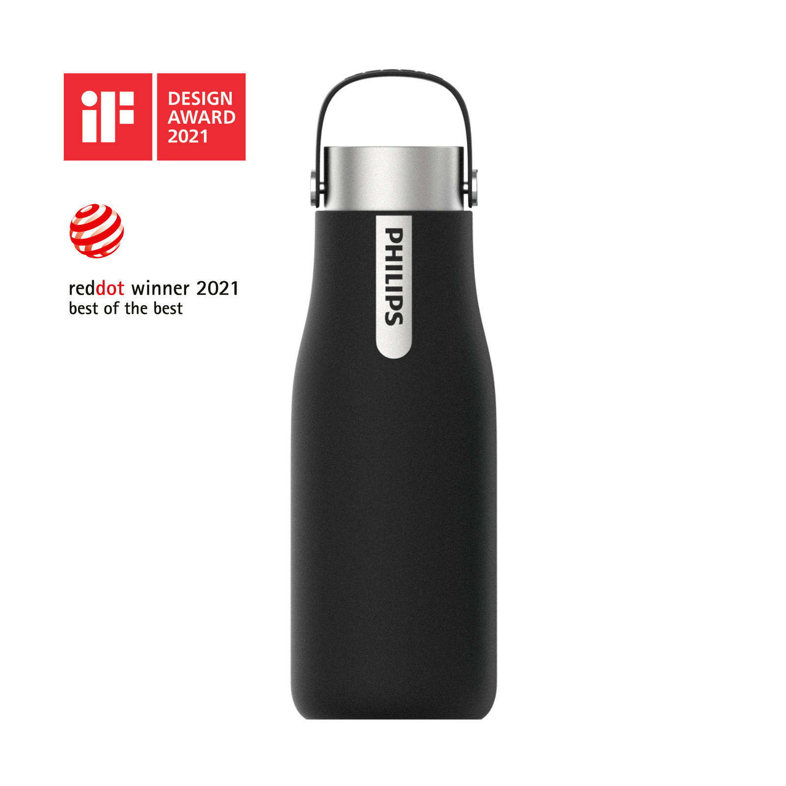 TRINKFLASCHE 0,59 l  - Schwarz, Basics, Metall (8,1/8,1/23cm) - Philips