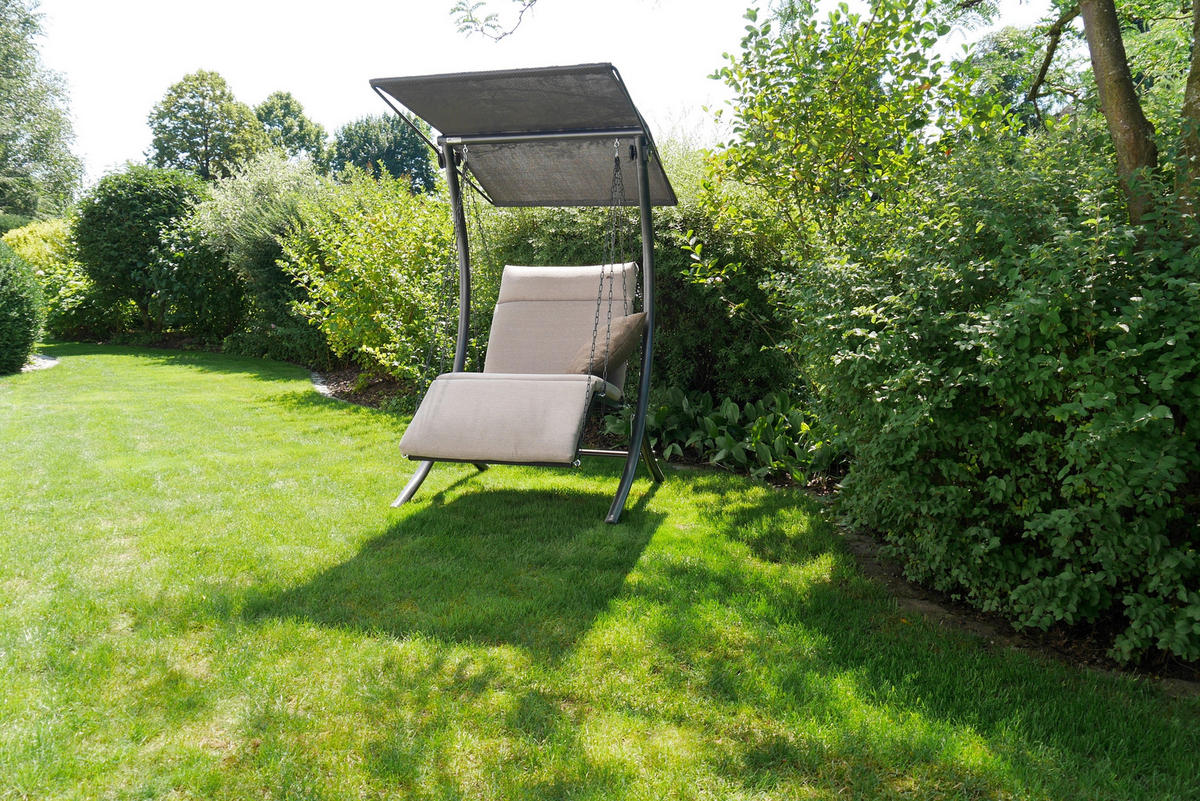 HOLLYWOODSCHAUKEL 100/160/145 cm  - Sandfarben/Dunkelgrau, Basics, Textil/Metall (100/160/145cm) - Boxxx