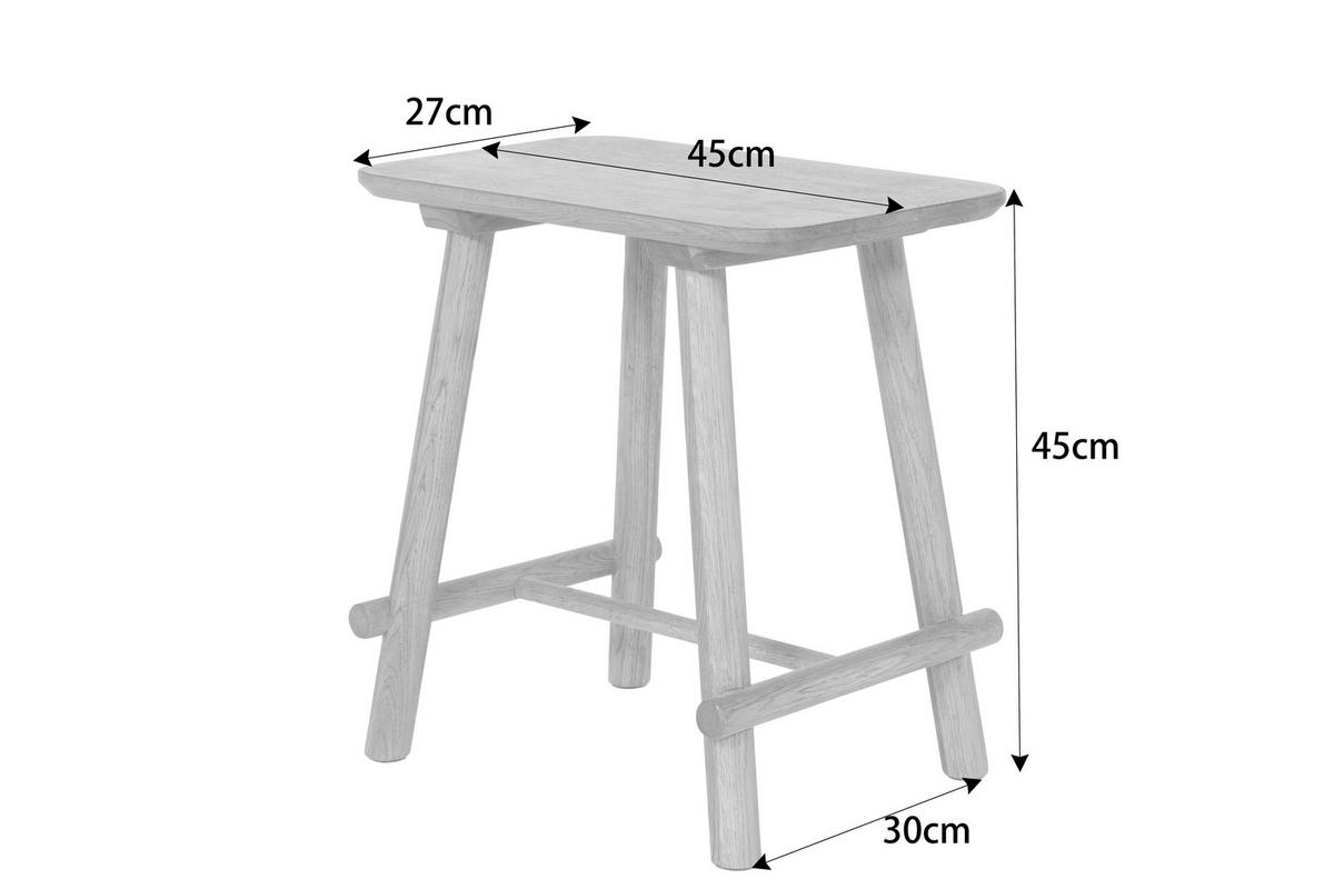 HOCKER Holz Eichefarben  - Eichefarben, Natur, Holz (45/45/30cm) - Linea Natura