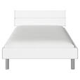 BETT 120/200 cm  in Weiß  - Alufarben/Weiß, Design, Metall (120/200cm) - Carryhome