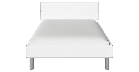 BETT 120/200 cm in Weiß - Alufarben/Weiß, Design, Holzwerkstoff/Metall (120/200cm) - Carryhome