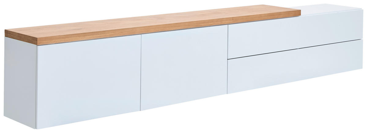 LOWBOARD  240/44/35 cm 2 Schublade(n) hängend  - Eichefarben/Weiß, KONVENTIONELL, Holz/Holzwerkstoff (240/44/35cm) - Xora