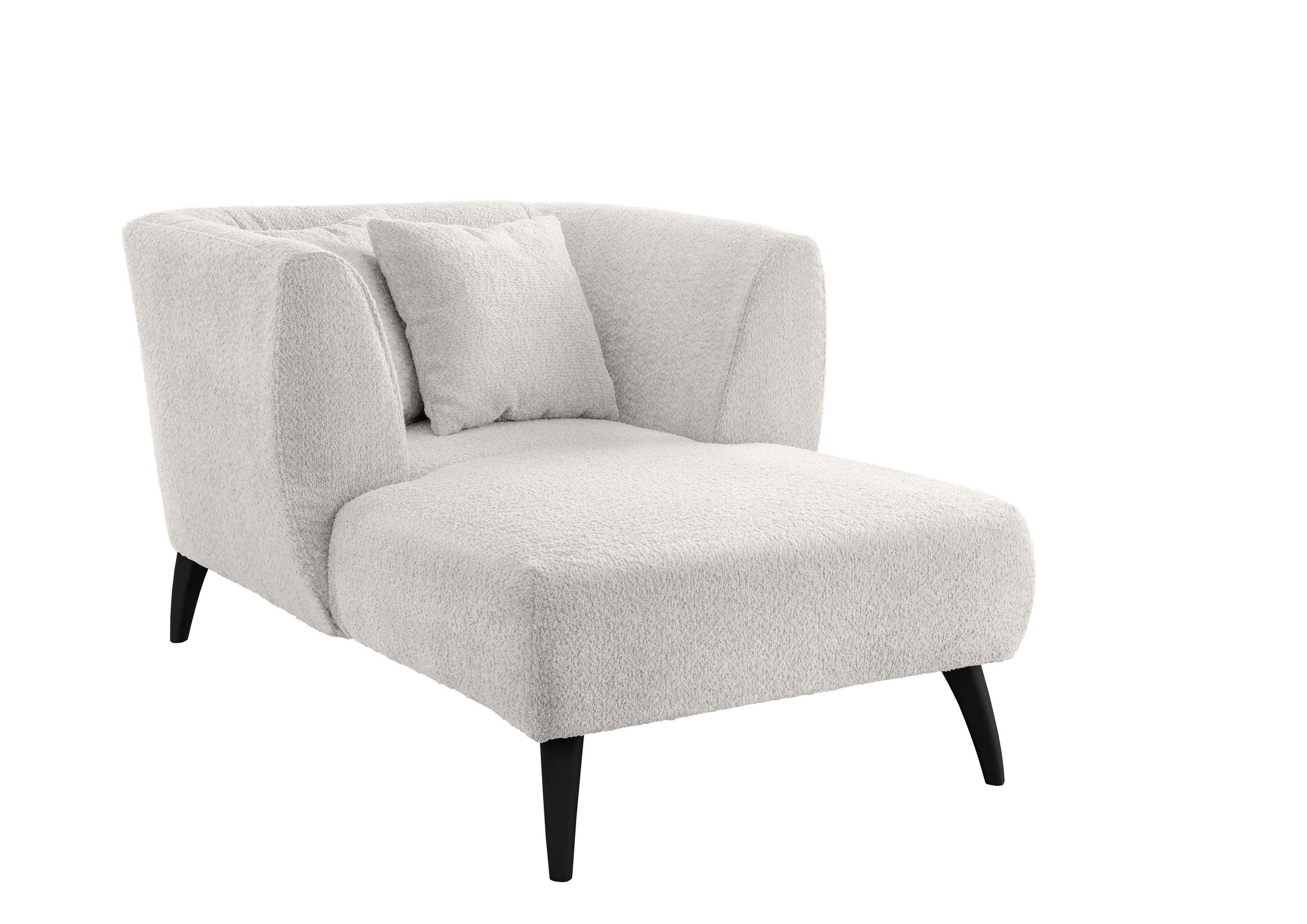 XXL-SESSEL Bouclé Weiß    - Schwarz/Weiß, MODERN, Holz/Textil (108/84/155cm) - MID.YOU