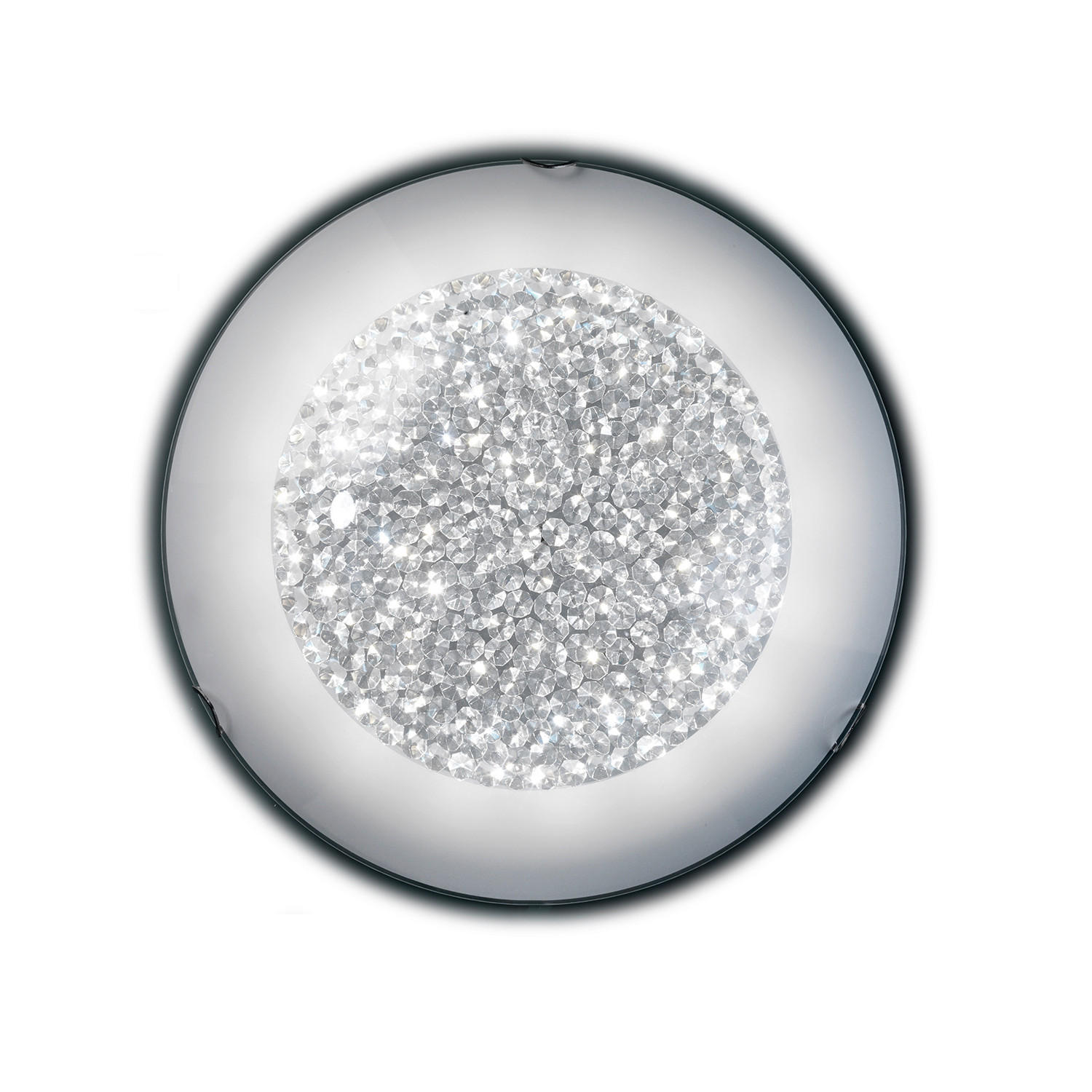 LED-DECKENLEUCHTE 1011 BRILL 40/40/13 cm   - Klar/Chromfarben, Design, Glas/Metall (40/40/13cm)