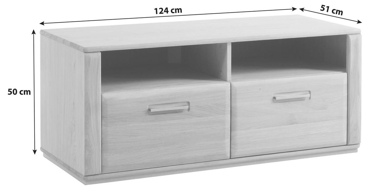 TV-ELEMENT  in 124/50/51 cm  - Eichefarben, Design, Holz/Holzwerkstoff (124/50/51cm) - Livetastic