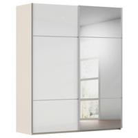 SCHWEBETÜRENSCHRANK 162/223/68 cm 2-türig Weiß, Champagner  - Champagner/Alufarben, KONVENTIONELL, Glas/Holzwerkstoff (162/223/68cm) - Novel