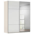 SCHWEBETÜRENSCHRANK 201/223/68 cm 2-türig Weiß, Champagner  - Champagner/Alufarben, KONVENTIONELL, Glas/Holzwerkstoff (201/223/68cm) - Novel