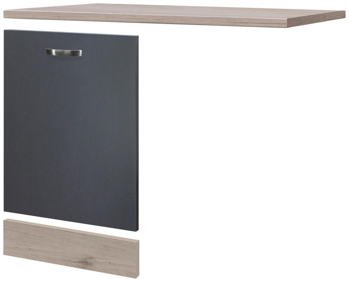 GESCHIRRSPÜLERFRONT  in Dunkelgrau, Eiche San Remo  - Dunkelgrau/Eiche San Remo, MODERN, Holzwerkstoff (110/60cm) - FlexWell