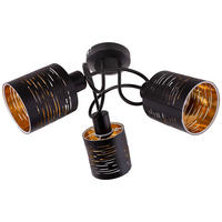 DECKENLEUCHTE Tunno 40/21 cm   - Goldfarben/Schwarz, Design, Kunststoff/Metall (40/21cm) - Globo