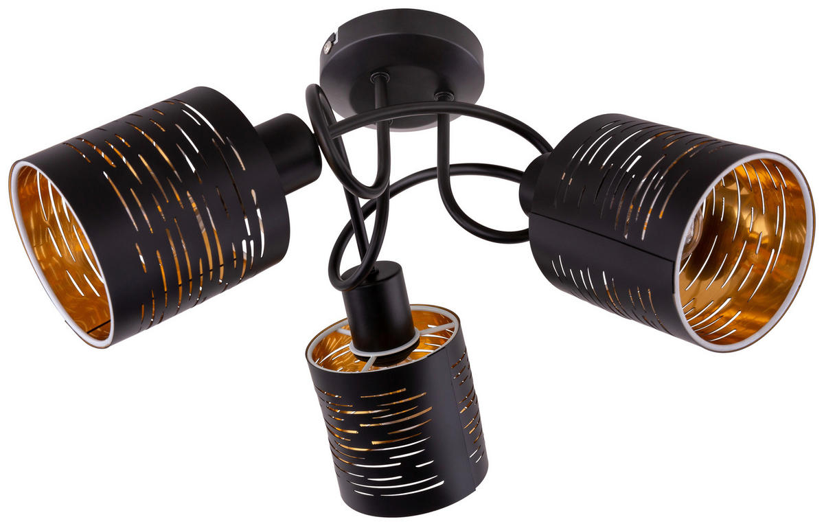 DECKENLEUCHTE Tunno 40/21 cm   - Goldfarben/Schwarz, Design, Kunststoff/Metall (40/21cm) - Globo