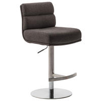 BARHOCKER Webstoff Edelstahlfarben, Cappuccino Edelstahl Stoffauswahl, Typenauswahl, Sitzfläche 360° drehbar  - Edelstahlfarben/Cappuccino, Design, Textil/Metall (43/84/52cm) - Dieter Knoll