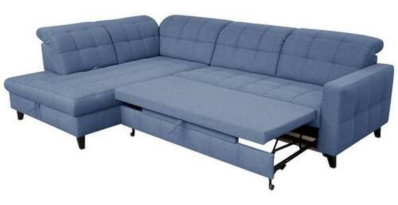 ECKSOFA in Webstoff Blau 216/297 cm - Blau/Schwarz, Design, Holz/Textil (216/297cm) - Xora