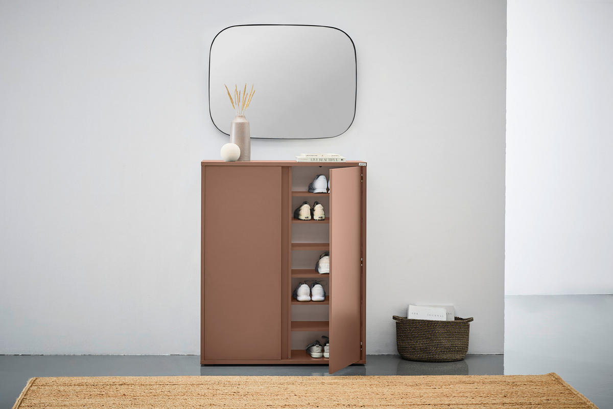 OMARA ZA ČEVLJE terakota - antracit/terakota, Design, umetna masa/leseni material (97,5/120/33,8cm) - Xora