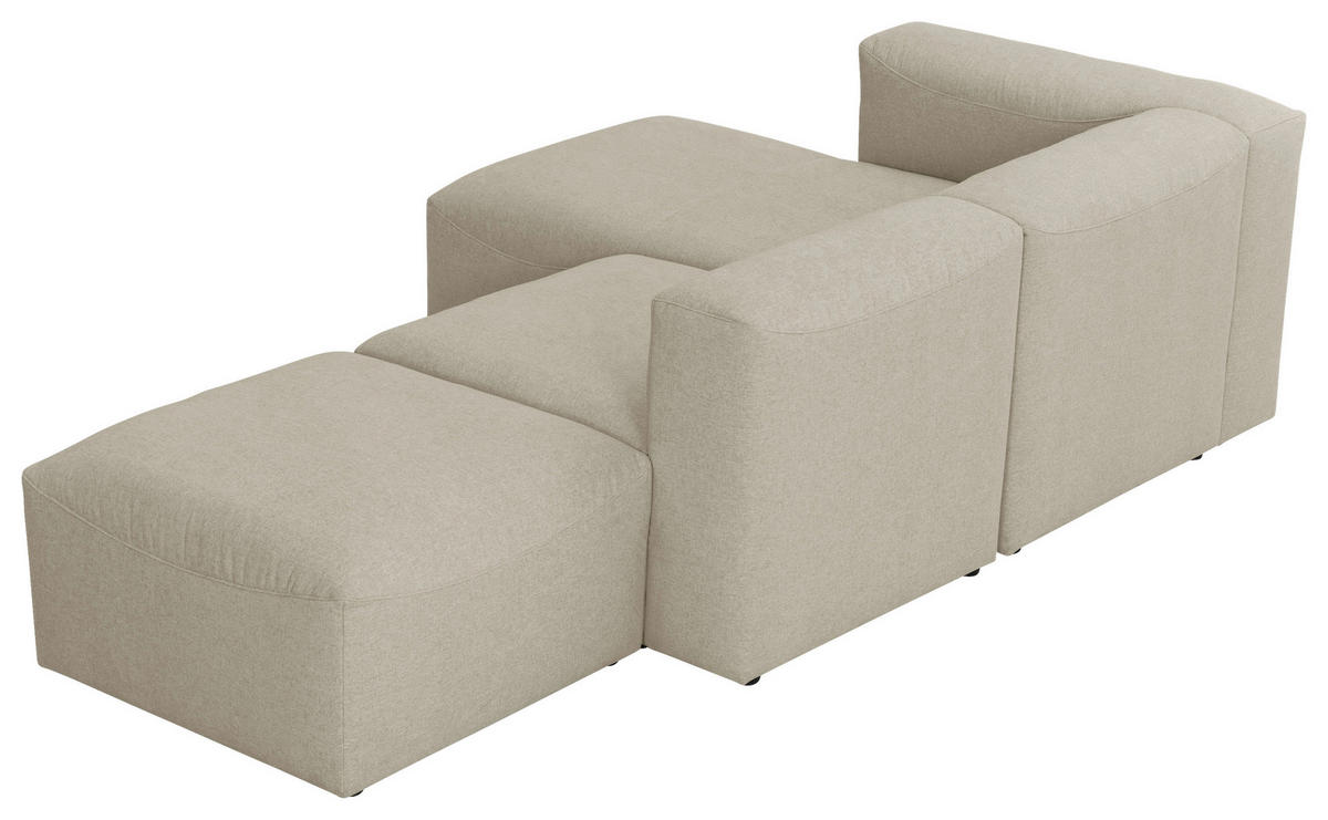 ECKSOFA in Flachgewebe Creme  160/250 cm  - Creme, Design, Kunststoff/Textil (160/250cm) - Max Winzer