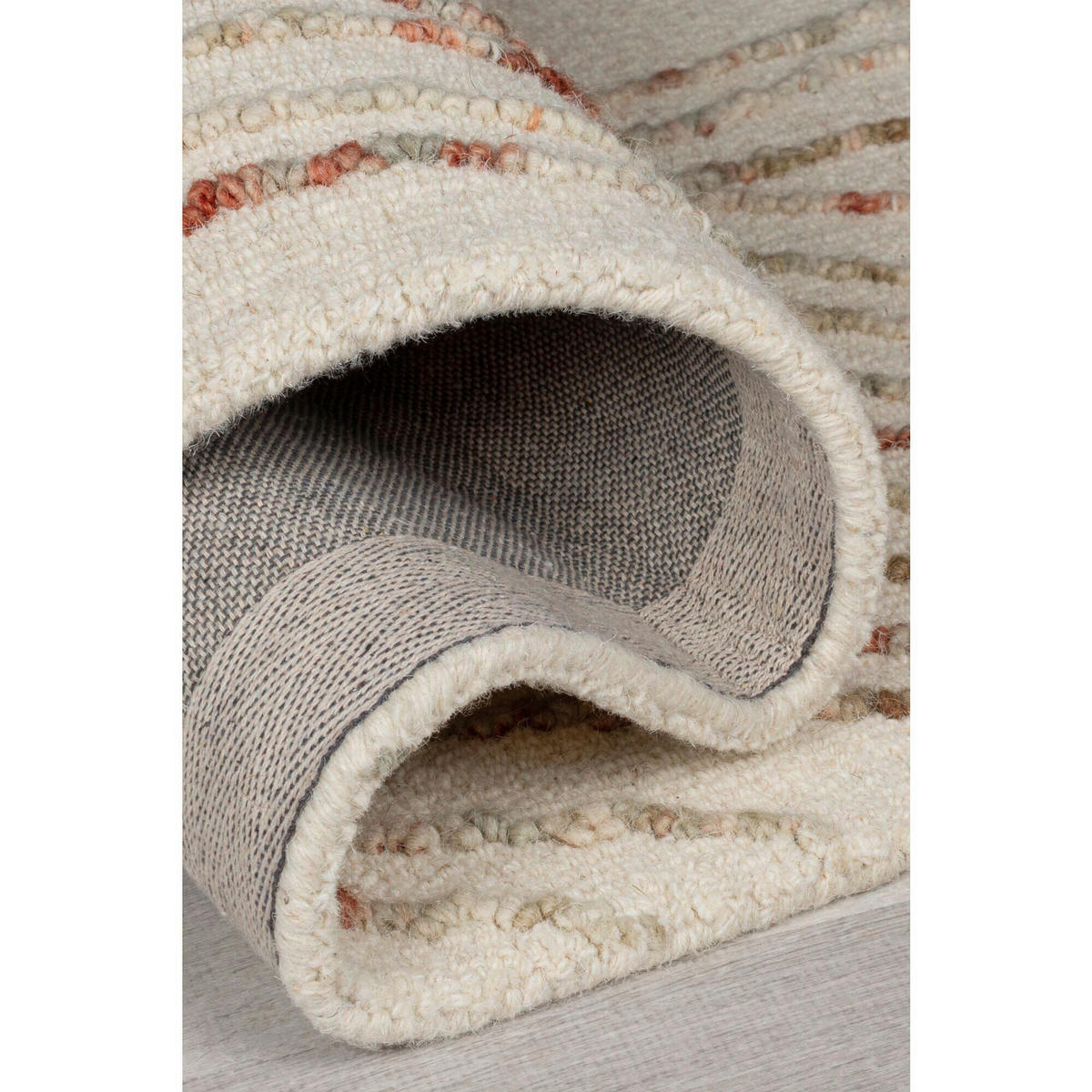 WOLLTEPPICH 120/170 cm ABSTRACT SWIRL WOOL Naturfarben, Orange  - Naturfarben/Orange, KONVENTIONELL, Textil (120/170cm)